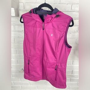 Little Donkey Andy Pink Softshell Hooded Vest Stretch Outdoor Large